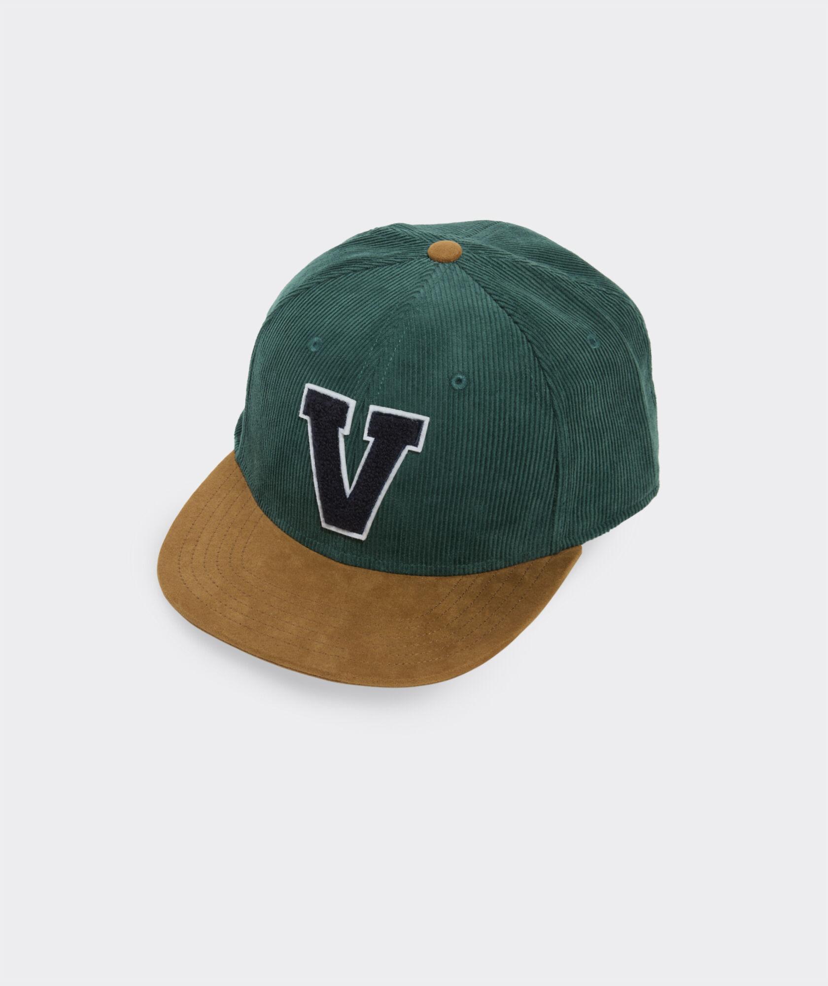 Corduroy & Suede Flat Brim V Patch Hat Product Image