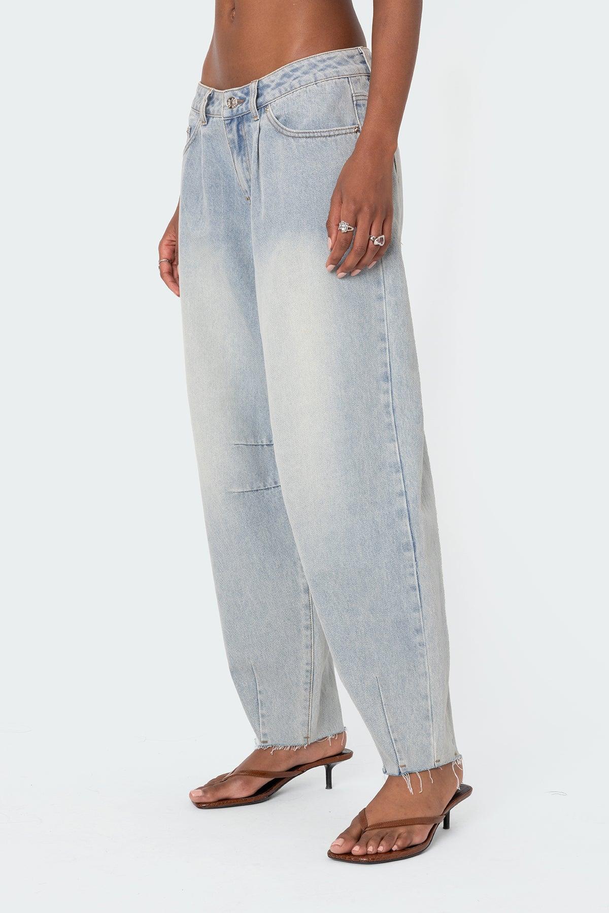 Balloon Washed Low Rise Jeans Product Image