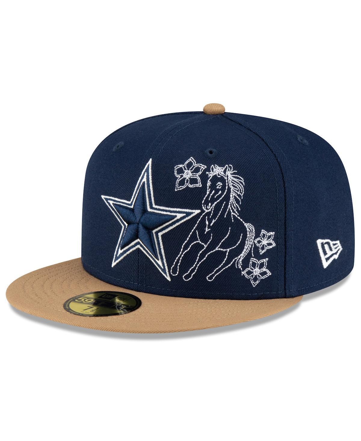 New Era Mens Navy Dallas Cowboys Western 59FIFTY Fitted Hat - Navy, Tan Product Image