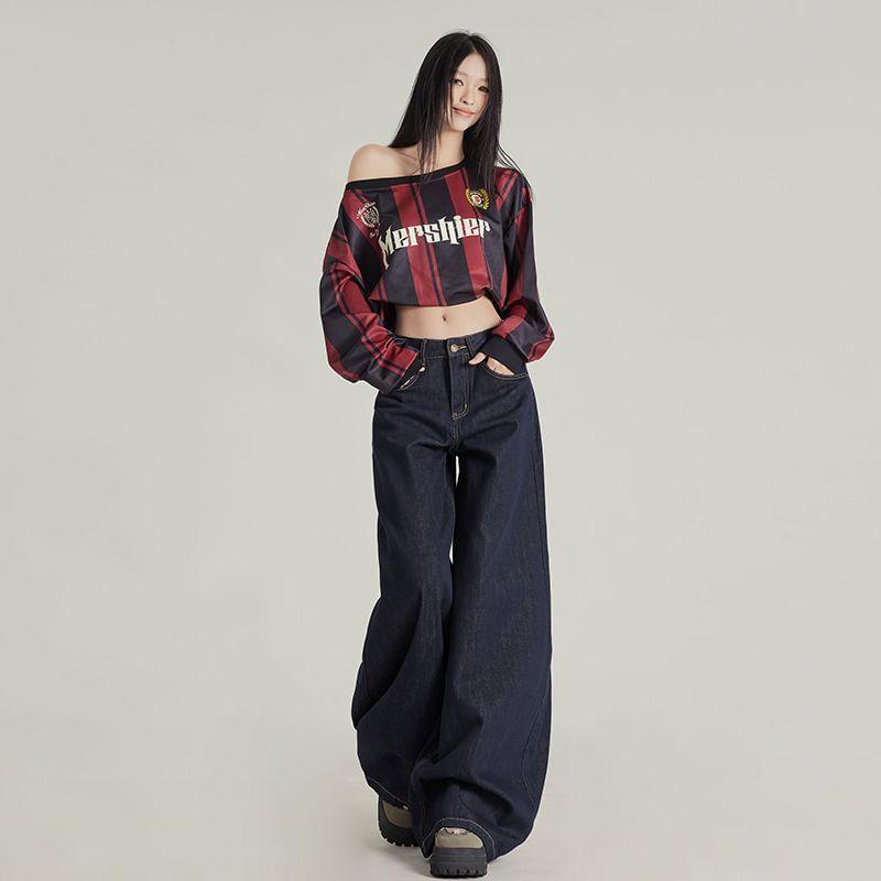 Low Waist Wide Leg Jeans (Various Designs) Product Image