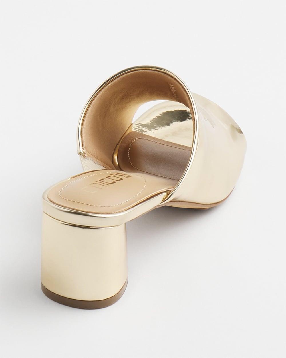 Metallic Faux Leather Mules Product Image