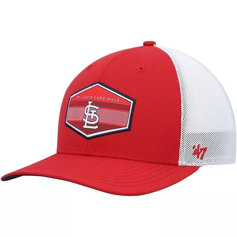 Mens 47 /White St. Louis Cardinals Burgess Trucker Snapback Hat Product Image