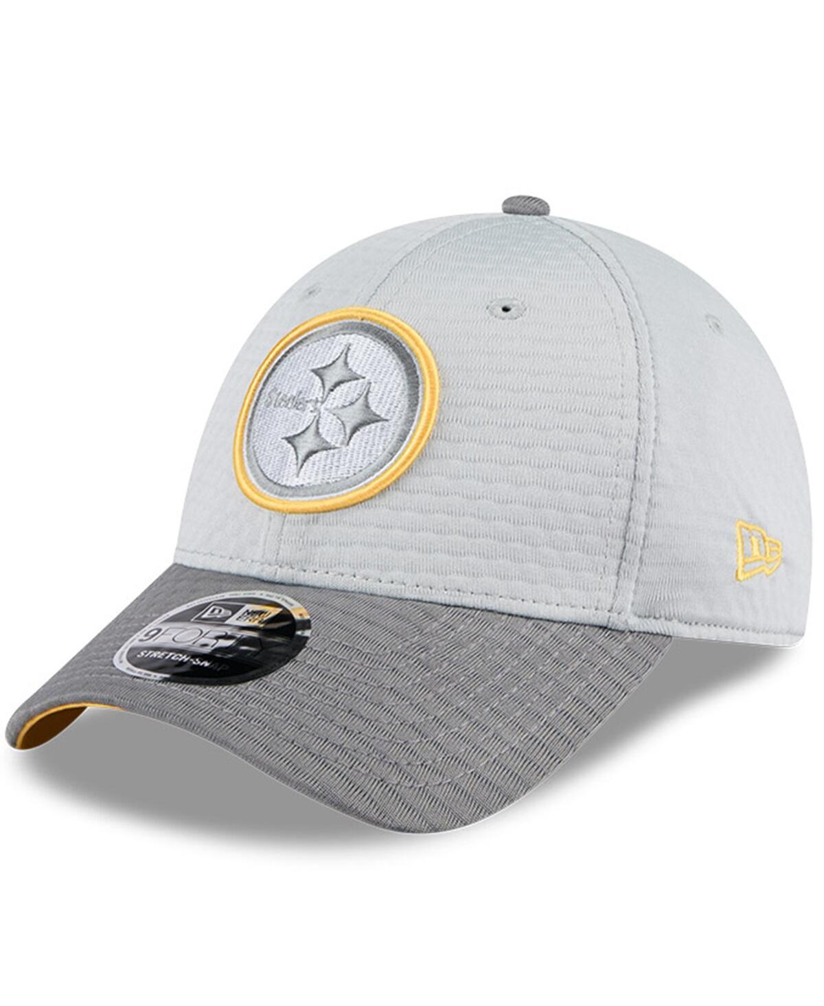 New Era Mens Gray Pittsburgh Steelers 2024 Nfl Training Camp 9FORTY Adjustable Hat Product Image