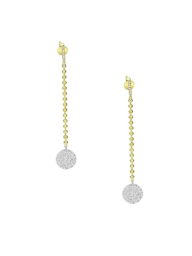 Womens Two-Tone 14K Gold & Diamond Chain Drop Earrings Product Image