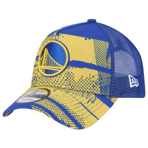 New Era Mens Golden State Warriors New Era Warriors A Frame OTC NBA 24 Tip Off Hat - Mens Blue/Yellow Product Image