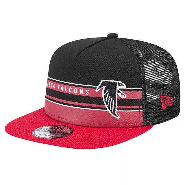 Mens New Era /Red Atlanta Falcons Half Stripe Trucker 9FIFTY Snapback Hat Product Image