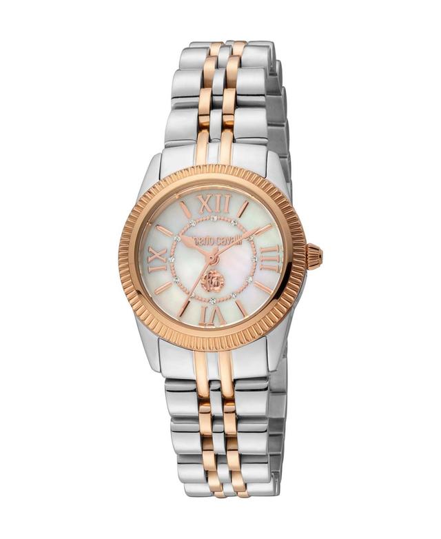 Roberto Cavalli Womens Quartz Silver-tone Stainless Steel Watch 28mm Product Image