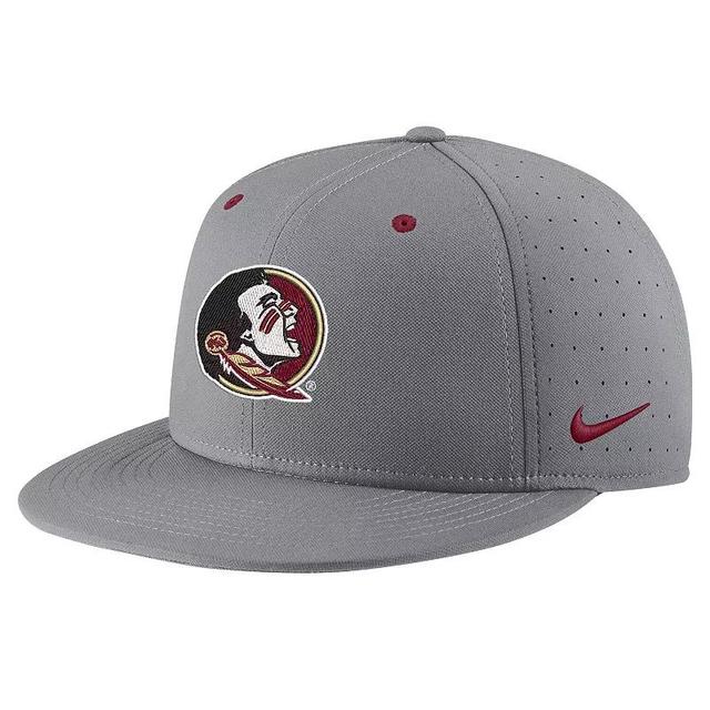 Mens Nike Gray Florida State Seminoles USA Side Patch True AeroBill Performance Fitted Hat Product Image