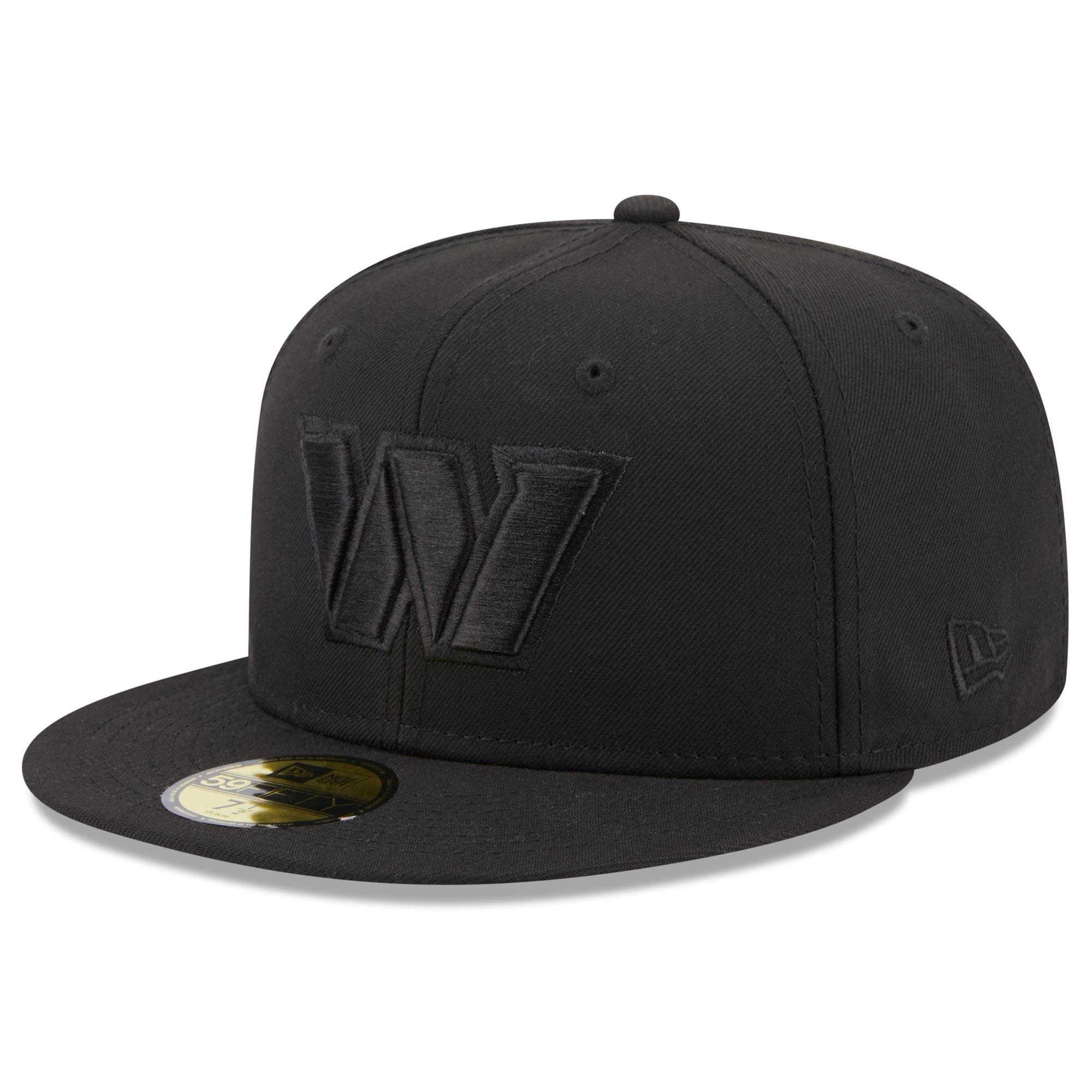 Mens New Era Washington Commanders Black on Black Alternate Logo 59FIFTY Fitted Hat Product Image