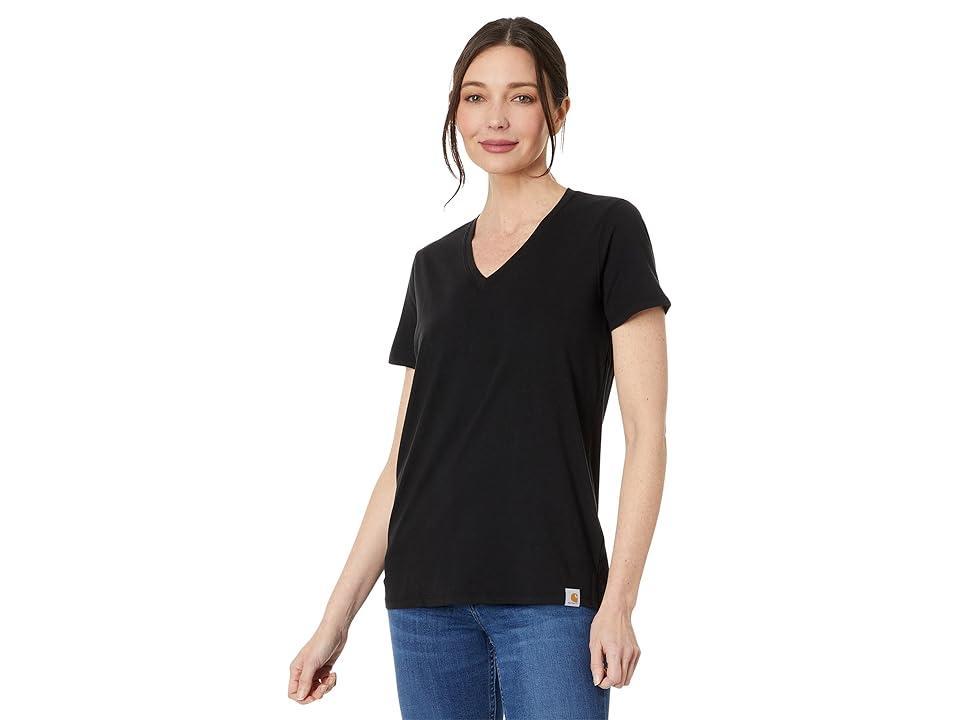 Carhartt Women's Relaxed Fit Lightweight V-Neck SS T-Shirt Black Product Image