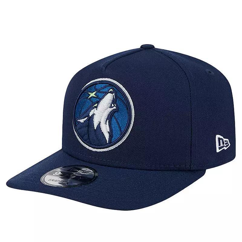 New Era Mens Navy Minnesota Timberwolves Logo A-Frame 9FIFTY Snapback Hat Product Image