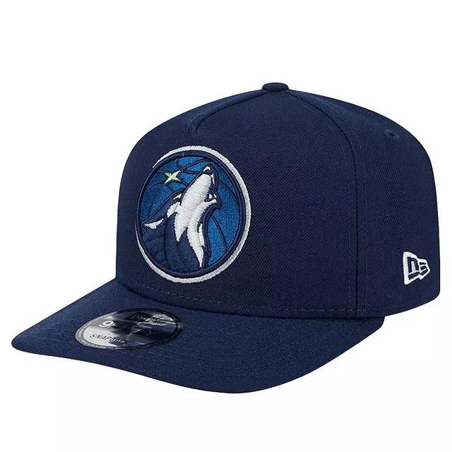 Mens New Era Minnesota Timberwolves Logo A-Frame 9FIFTY Snapback Hat, Blue Product Image