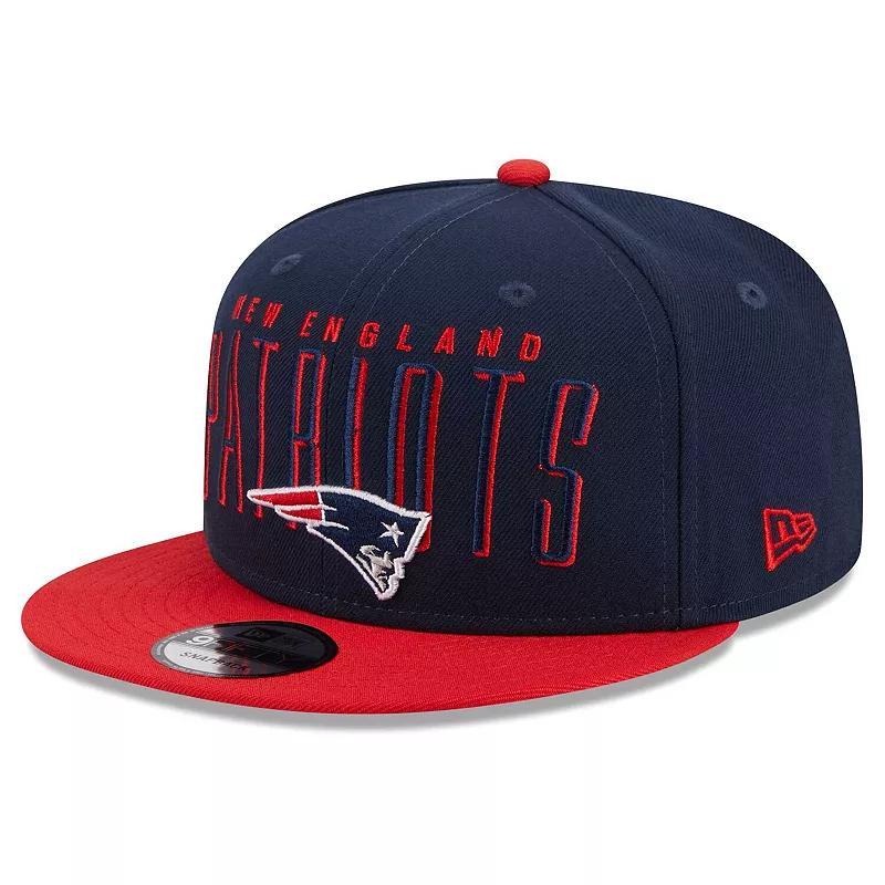 Mens New Era /Red New England Patriots Headline 9FIFTY Snapback Hat, Blue Product Image