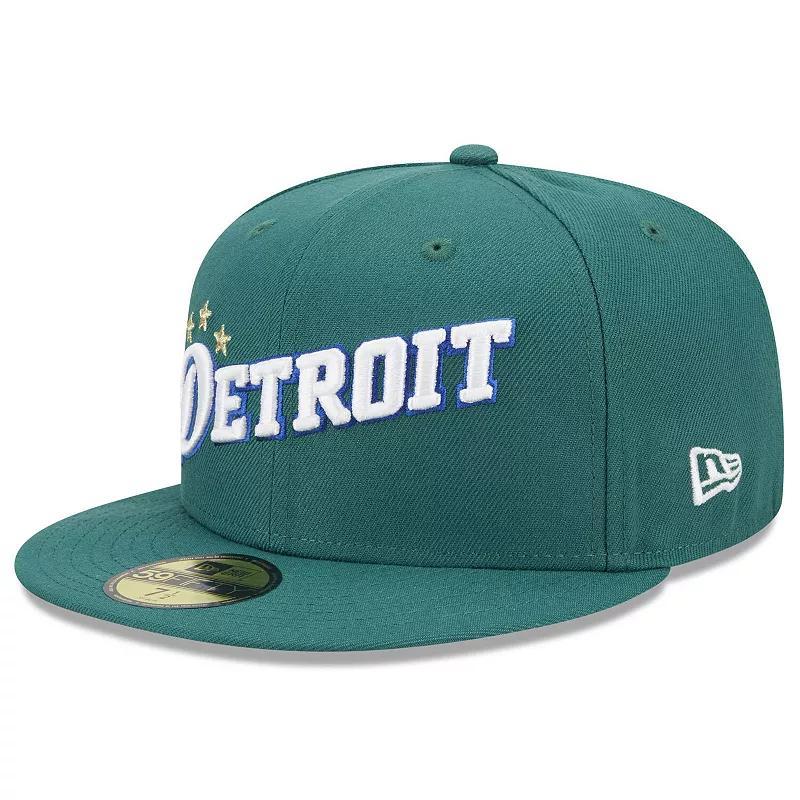 Mens New Era Green Detroit Pistons 2022/23 City Edition Official 59FIFTY Fitted Hat Product Image