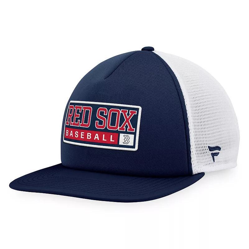 Mens Majestic /White Boston Red Sox Foam Trucker Snapback Hat, Blue Product Image