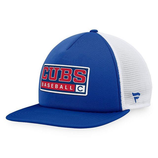 Mens Majestic Royal/White Chicago Cubs Foam Trucker Snapback Hat Product Image