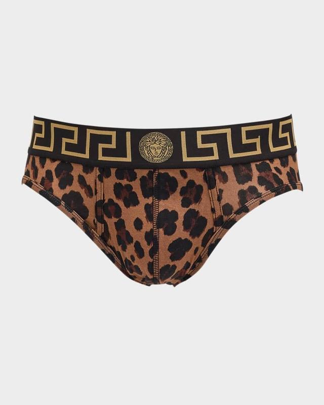 Men's Leopard-Print Low Rise Briefs Product Image