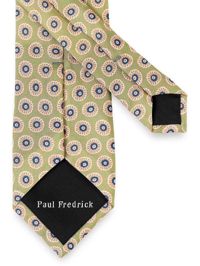 Medallion Woven Silk Tie - Green Multi Product Image