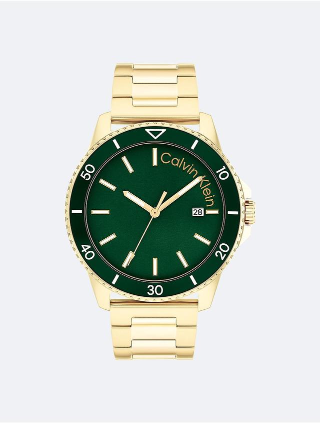 Calvin Klein Mens Stainless Steel Bracelet Watch - Green Product Image