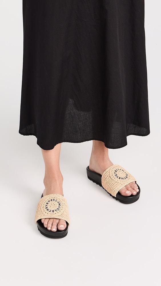 Stella McCartney Elyse Raffia Logo Slides | Shopbop Product Image