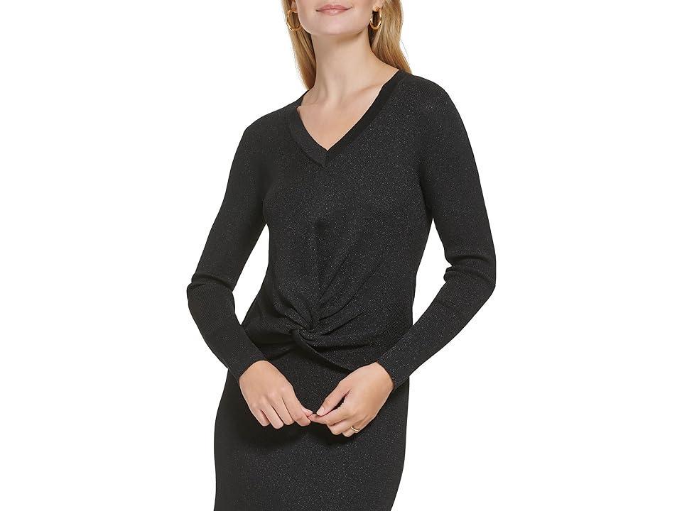 Calvin Klein V-Neck with Knot Detail Women's Clothing Product Image