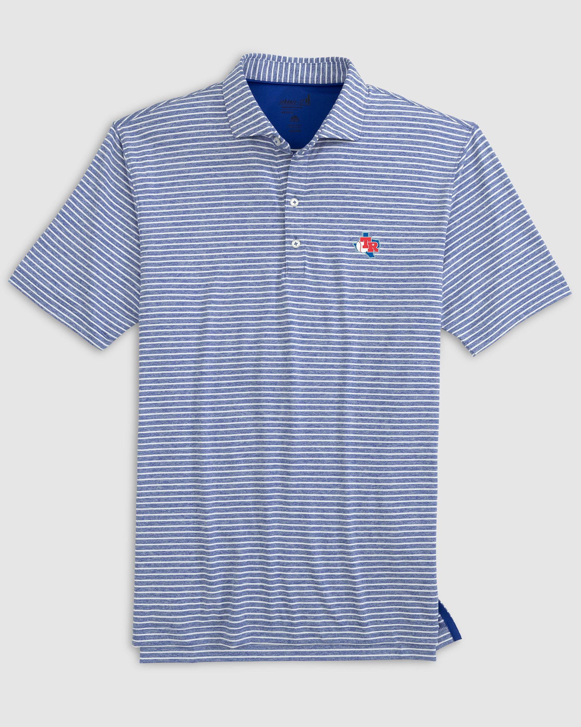 Atlanta Braves Clipperr Striped Jersey Performance Polo - Cooperstown Logo Product Image