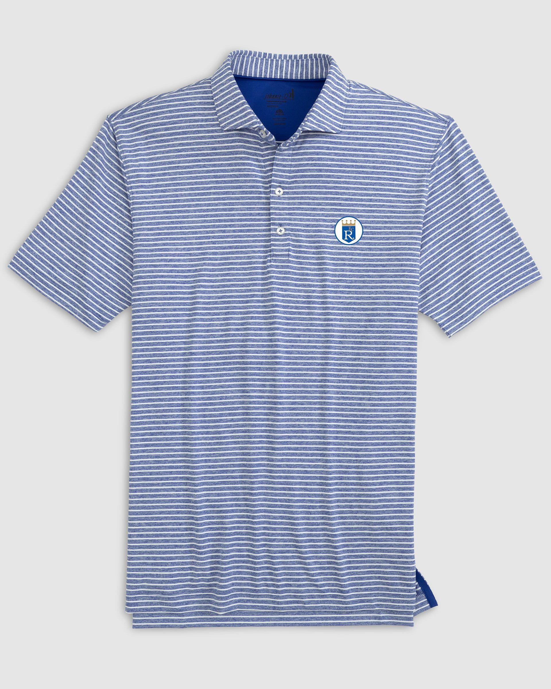 johnnie-O Los Angeles Dodgers Clipper Striped Jersey Performance Polo Product Image