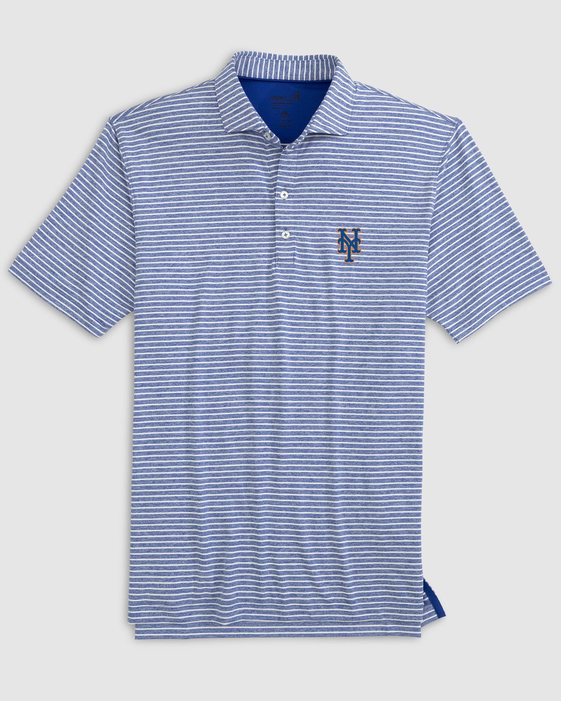 Chicago Cubs Clipper Striped Jersey Performance Polo Product Image