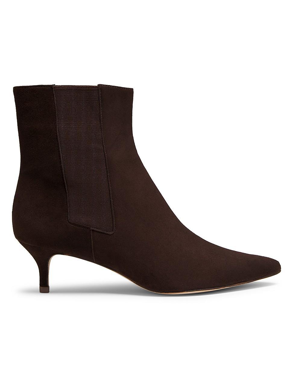 Womens Suede Kitten-Heel Booties Product Image