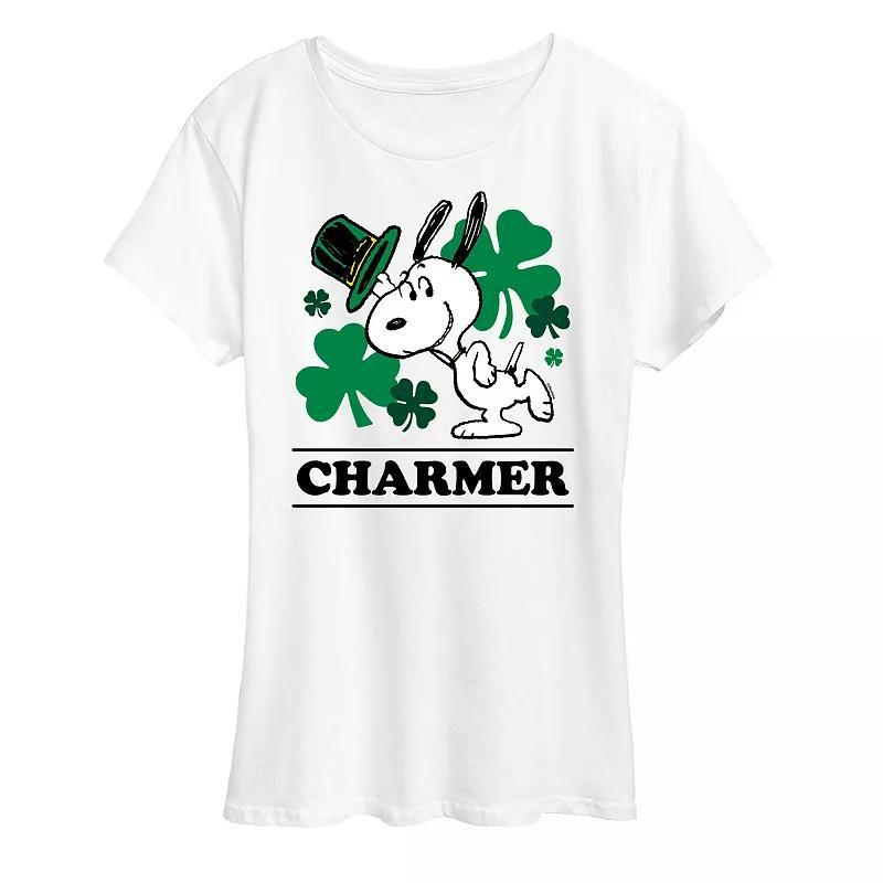 Womens Peanuts Snoopy Charmer Graphic Tee Product Image