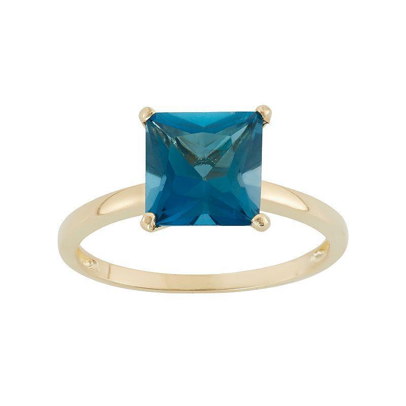 Designs by Gioelli London Blue Topaz 10k Gold Ring, Womens Product Image