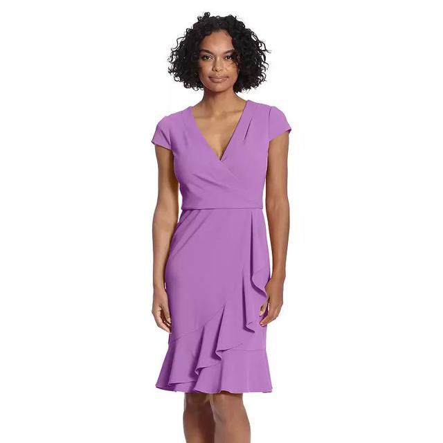 Womens London Times Cascade Ruffle Faux-Wrap Dress Product Image