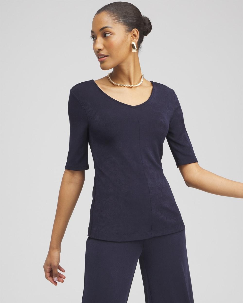 Women's Travelers Double V-Neck Top Product Image