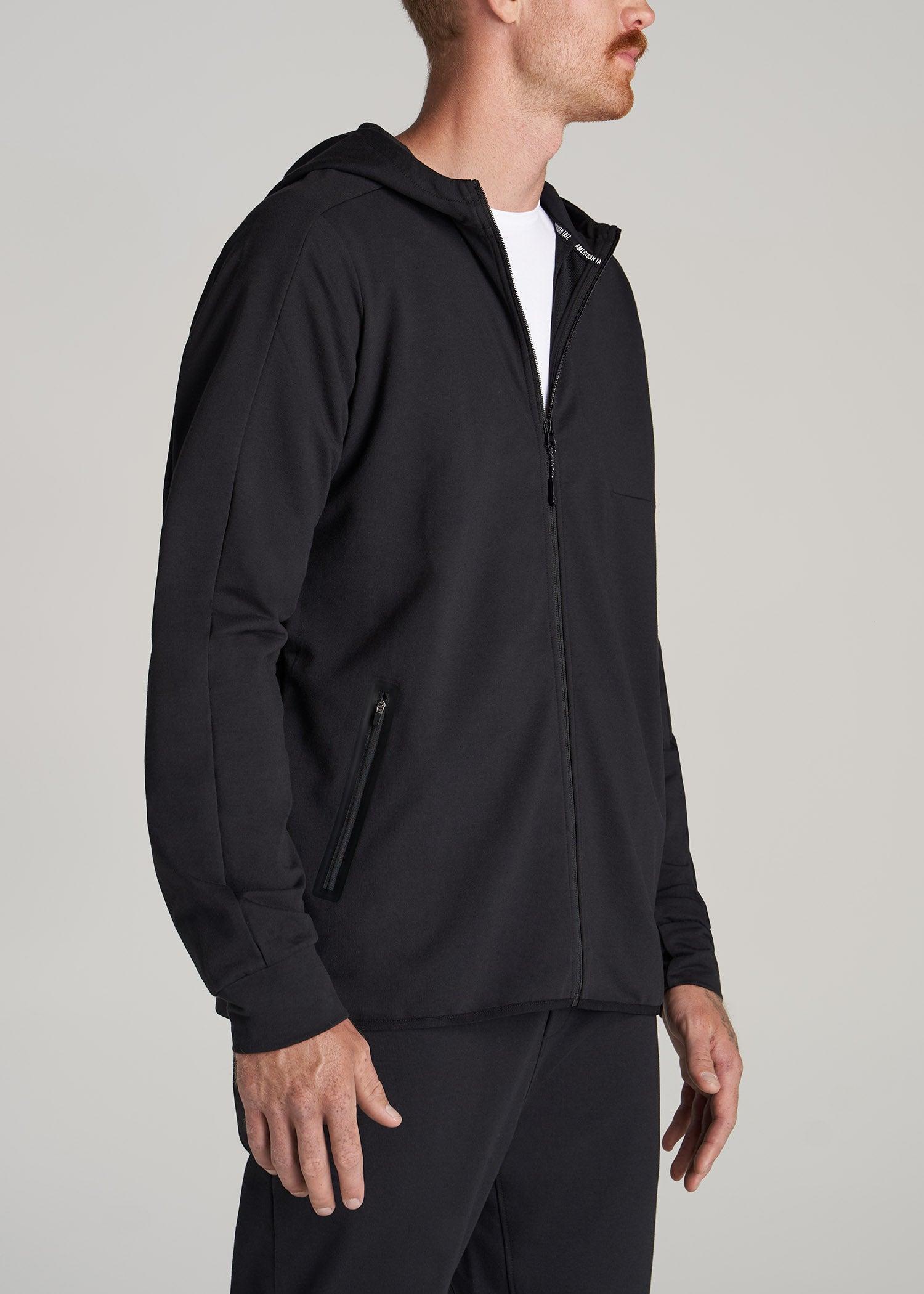 A.T. Performance French Terry Full Zip Hoodie for Tall Men in Black Product Image