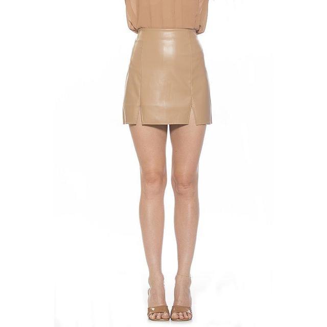 Alexia Admor Womens Tina Faux Leather Mini Skirt - Camel Product Image