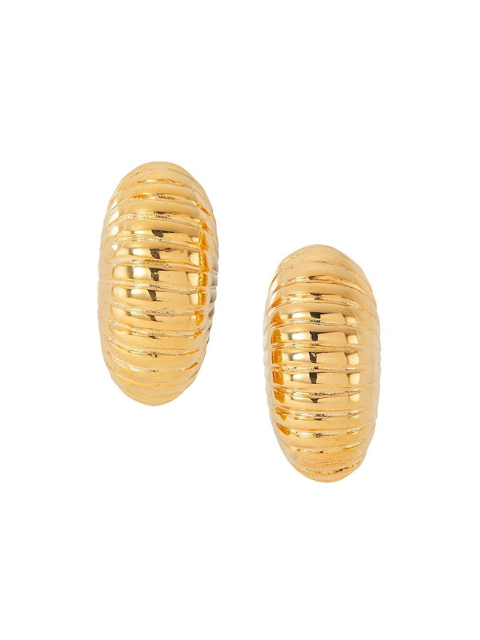 Womens Polished 18K Gold-Plated Shrimp Clip Earrings Product Image