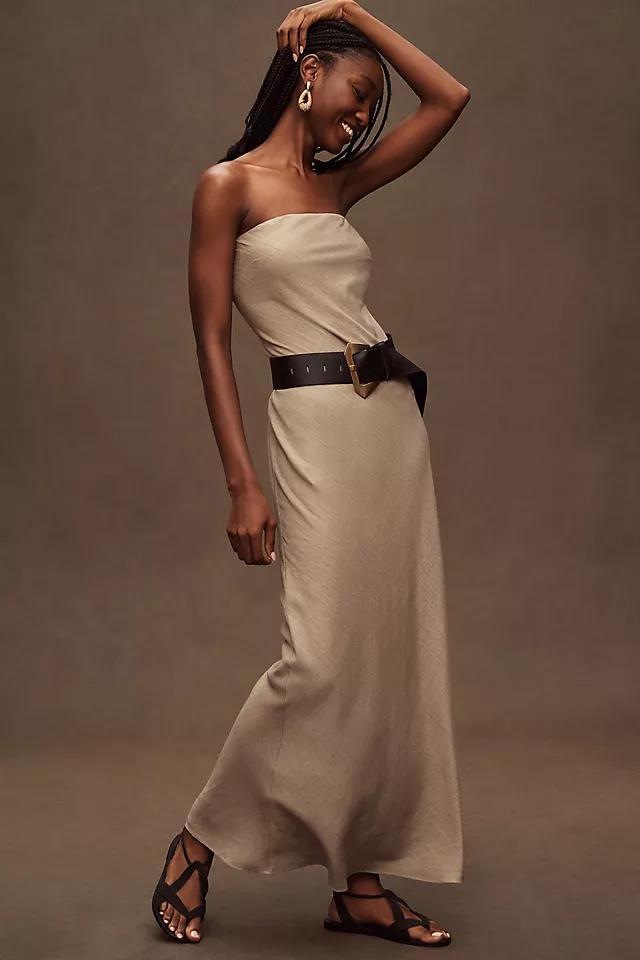 The Fleur Strapless Maxi Slip Dress: Linen Edition Product Image