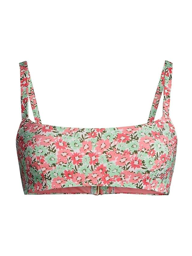 Womens Floral Square-Neck Bikini Top Product Image