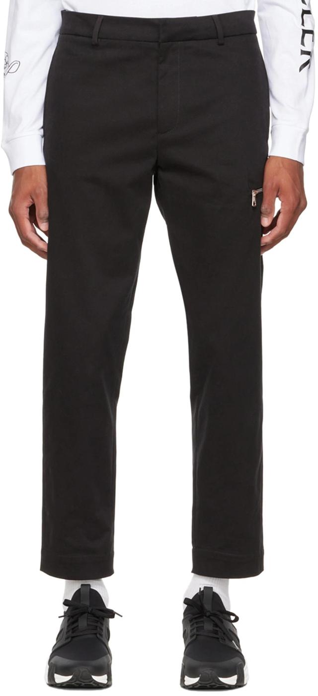 Black Zip Pocket Trousers In 999 Black Product Image