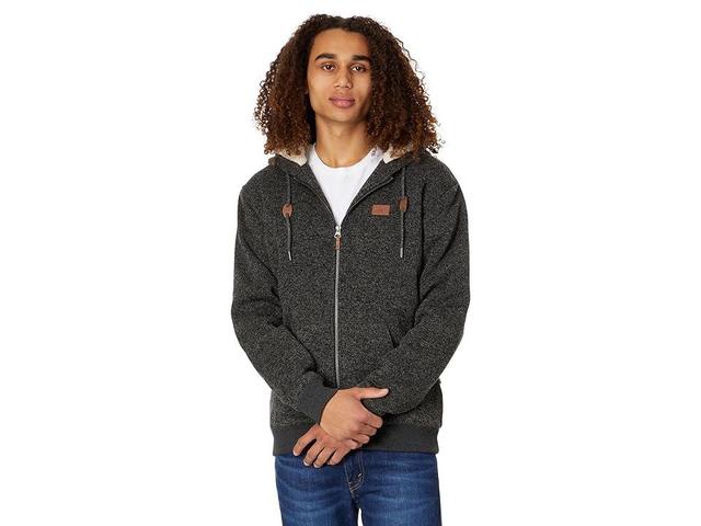 Quiksilver Keller Full Zip Sherpa Hoodie (Dark Grey Heather) Men's Clothing Product Image