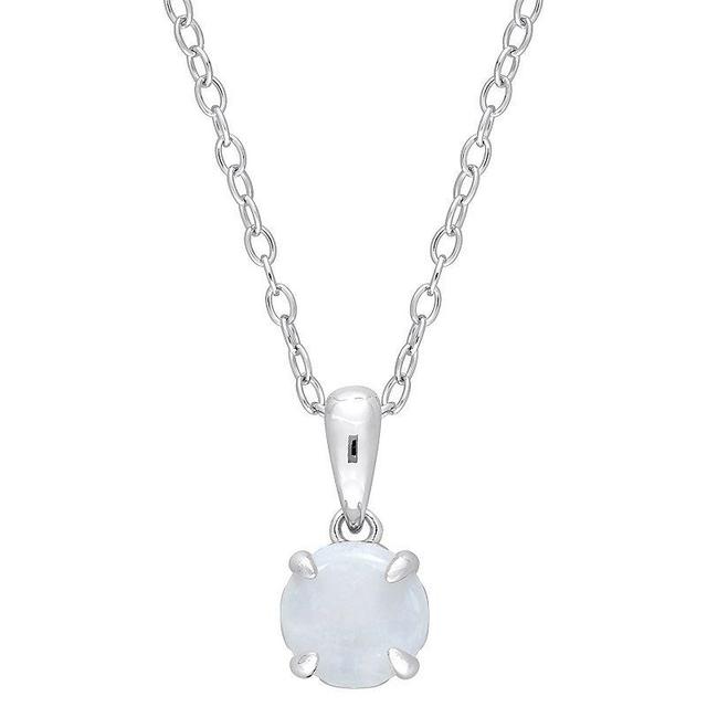 Stella Grace Sterling Silver & Gemstone Stud Pendant Necklace, Womens White Product Image