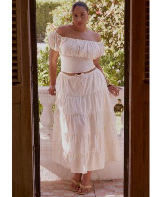 Plus Size Tiered Maxi Skirt Product Image