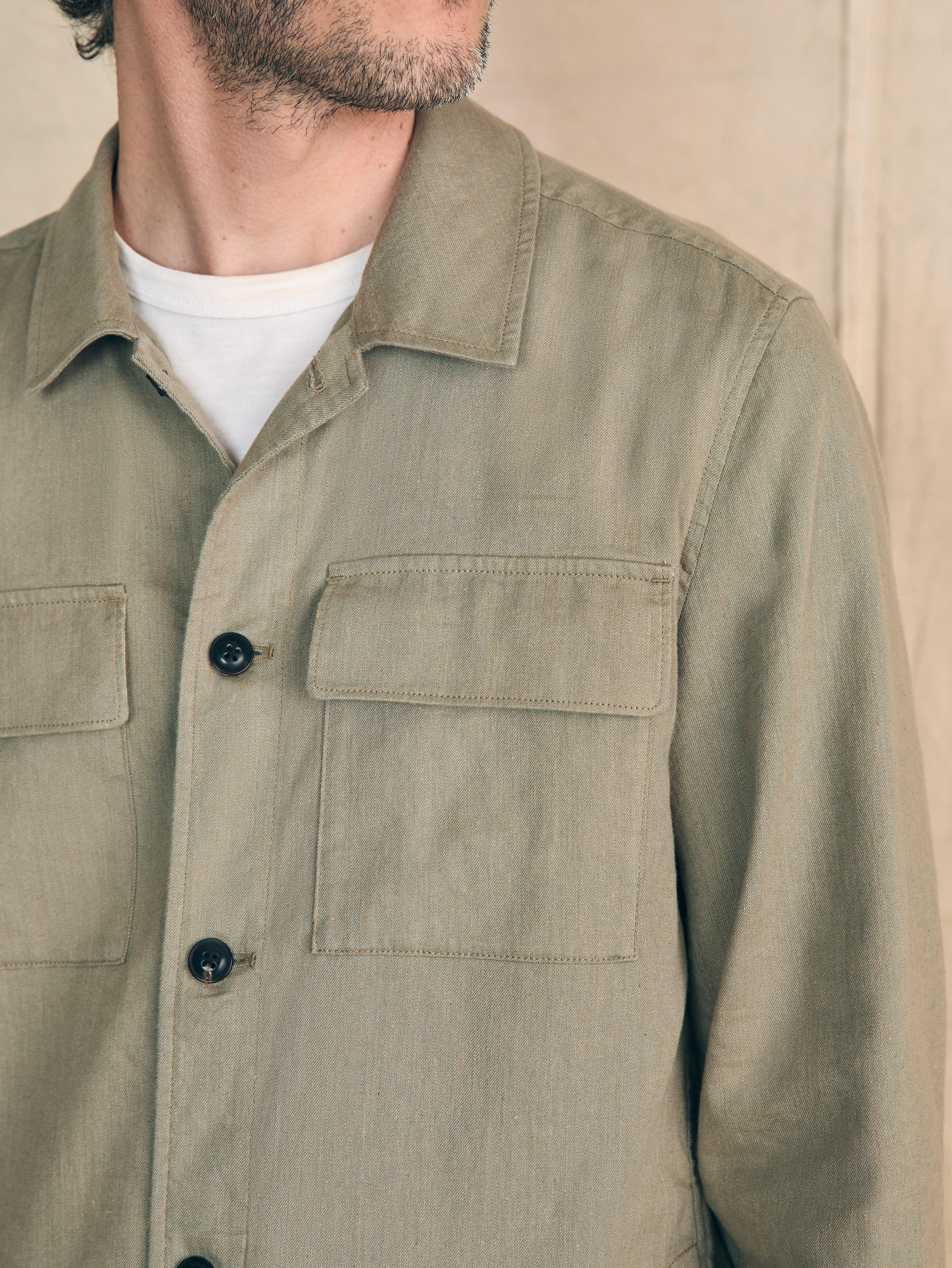 Movement™ Flex Linen Shirt Jacket - Olive Isle Male Product Image