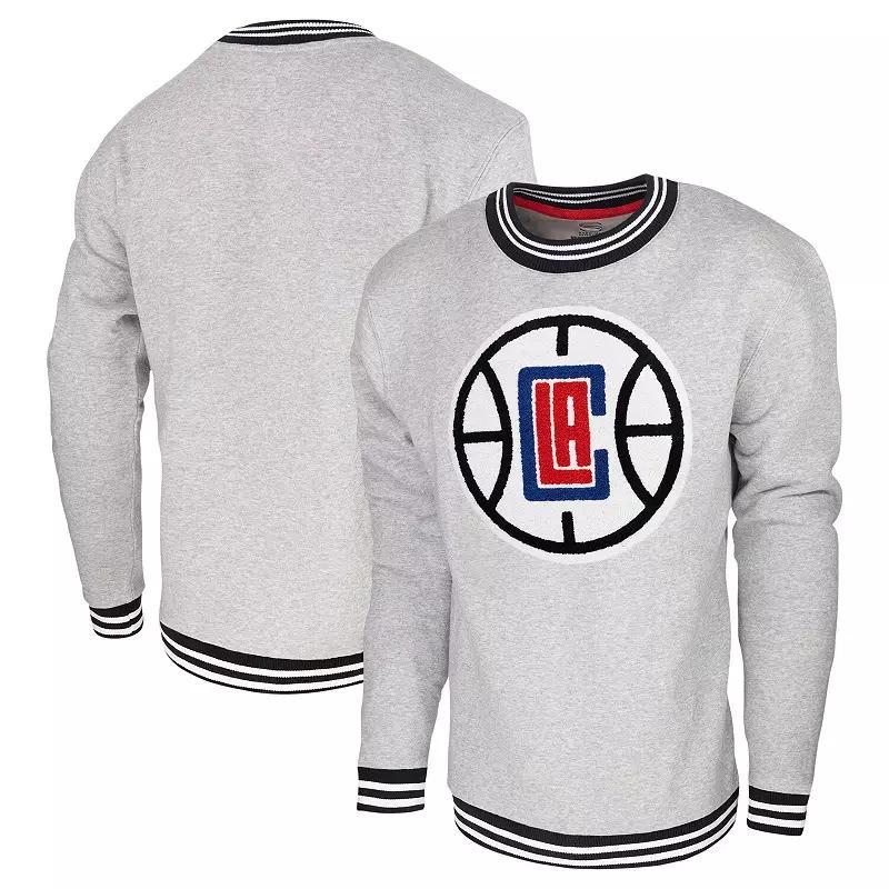 Mens Stadium Essentials Heather Gray LA Clippers Club Level Pullover Sweatshirt Product Image