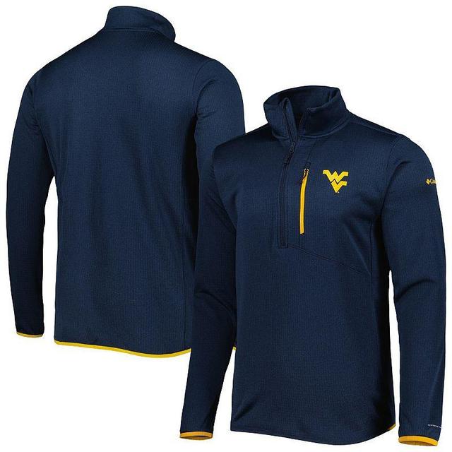 Mens Columbia West Virginia Mountaineers Park View Omni-Wick Half-Zip Top Blue Product Image