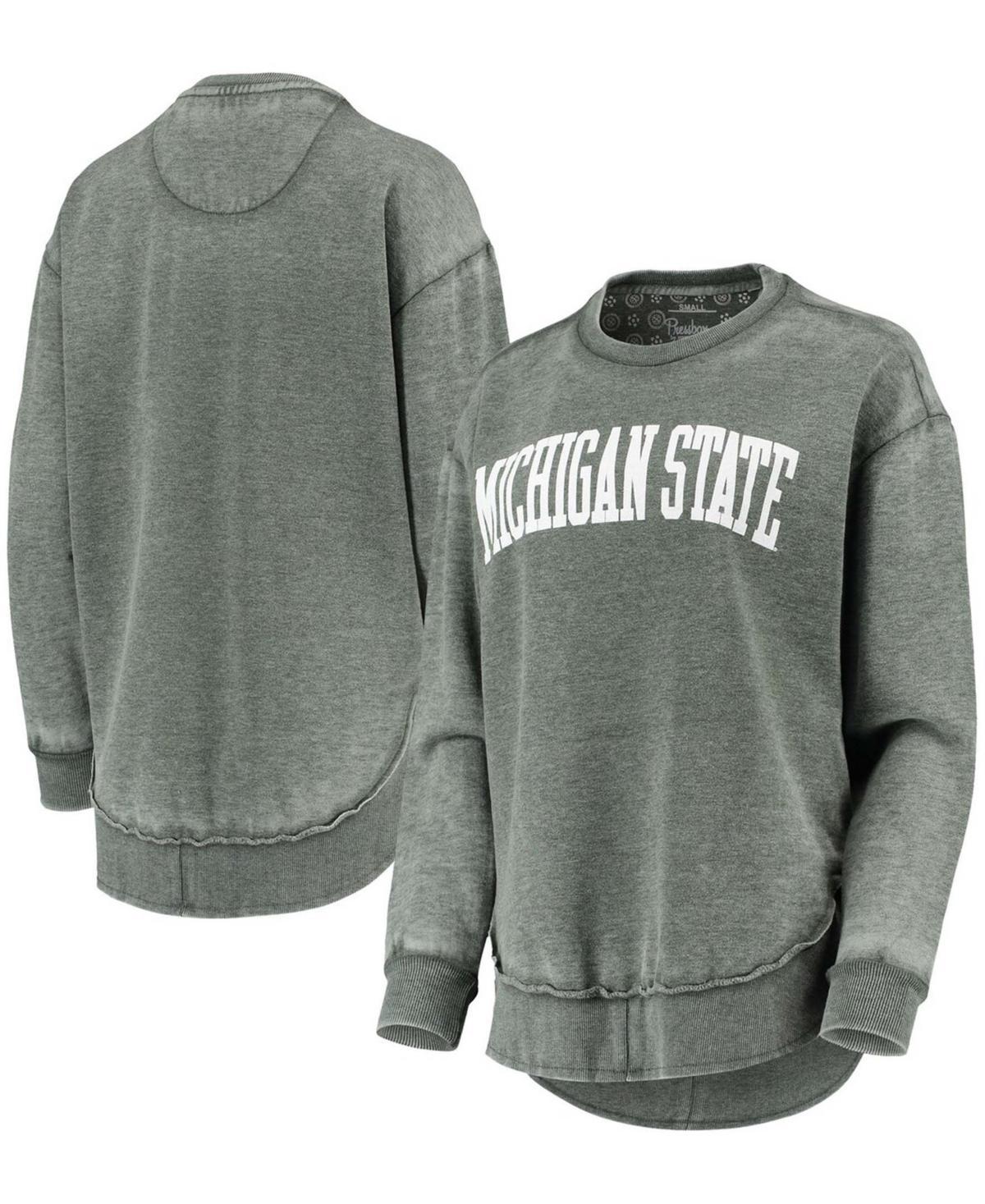 Womens Pressbox Michigan State Spartans Vintage Wash Pullover Sweatshirt Product Image