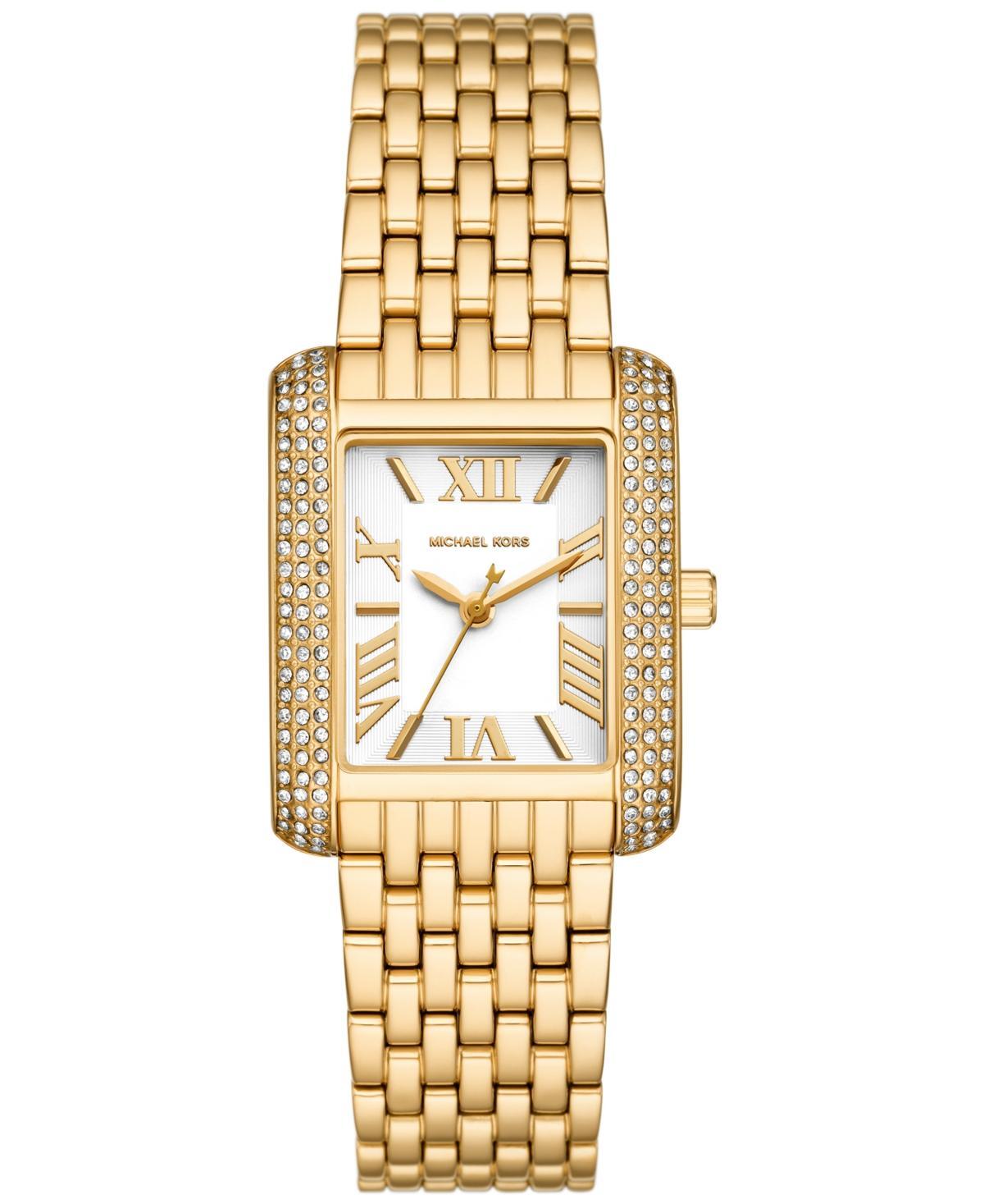 Michael Kors Womens Crystal Emery Three-Hand Gold Tone Stainless Steel Bracelet Watch Product Image