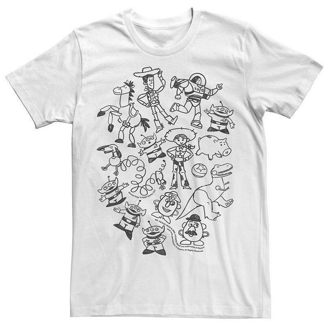 Mens Disney / Pixar Toy Story Group Doodles Tee White Product Image