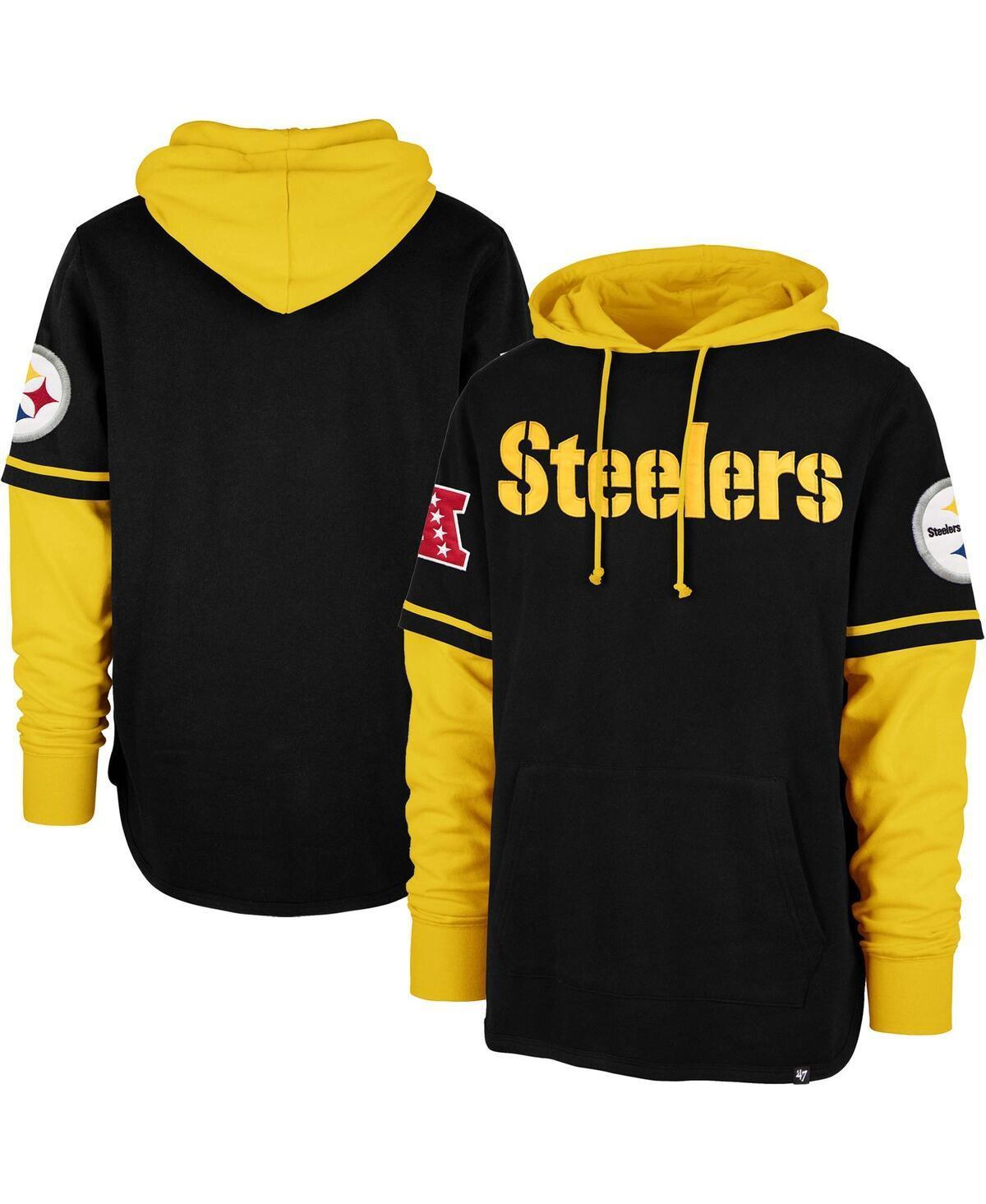 47 Brand Mens Black Pittsburgh Steelers Shortstop Pullover Hoodie Product Image