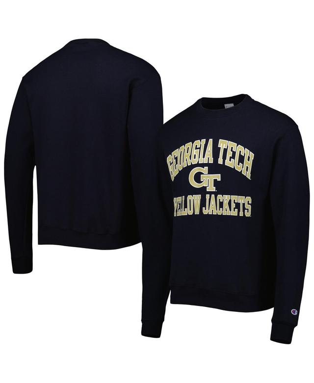 Mens Champion Georgia Tech Yellow Jackets High Motor Pullover Sweatshirt Blue Product Image